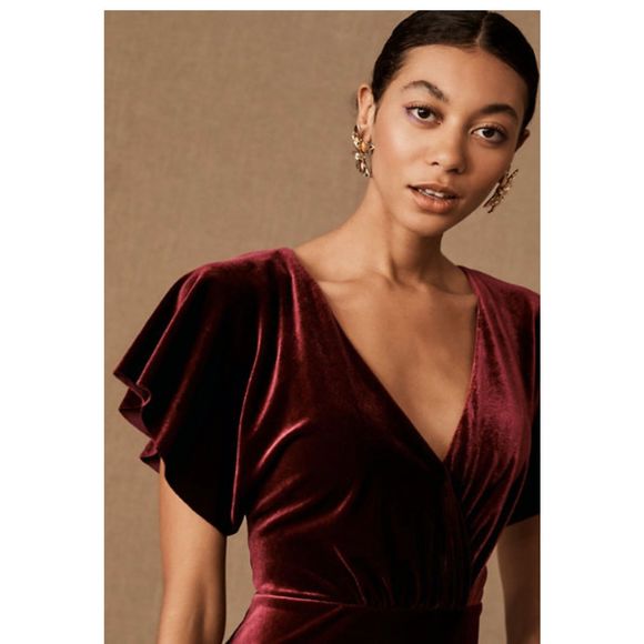 New BHLDN x Jenny Yoo Ellis Velvet Open Back Dress sz 12 - Picture 3 of 10